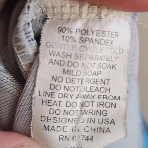 Oahu Golf Shirt Mens XS Blue Brown Camo Pattern Performance Polo Lightweight - Picture 6 of 10